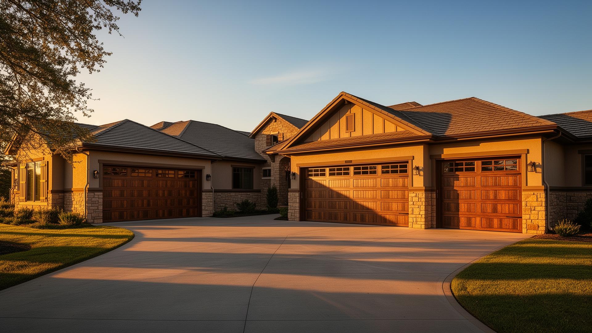 Premium garage door installation on a beautiful ranch-style home in North Port, Florida